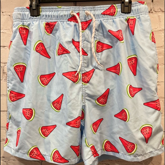 MEN'S SWIM SHORTS CELESTE WATERMELON PRINT SIZE L. elasticated waist - Picture 8 of 9